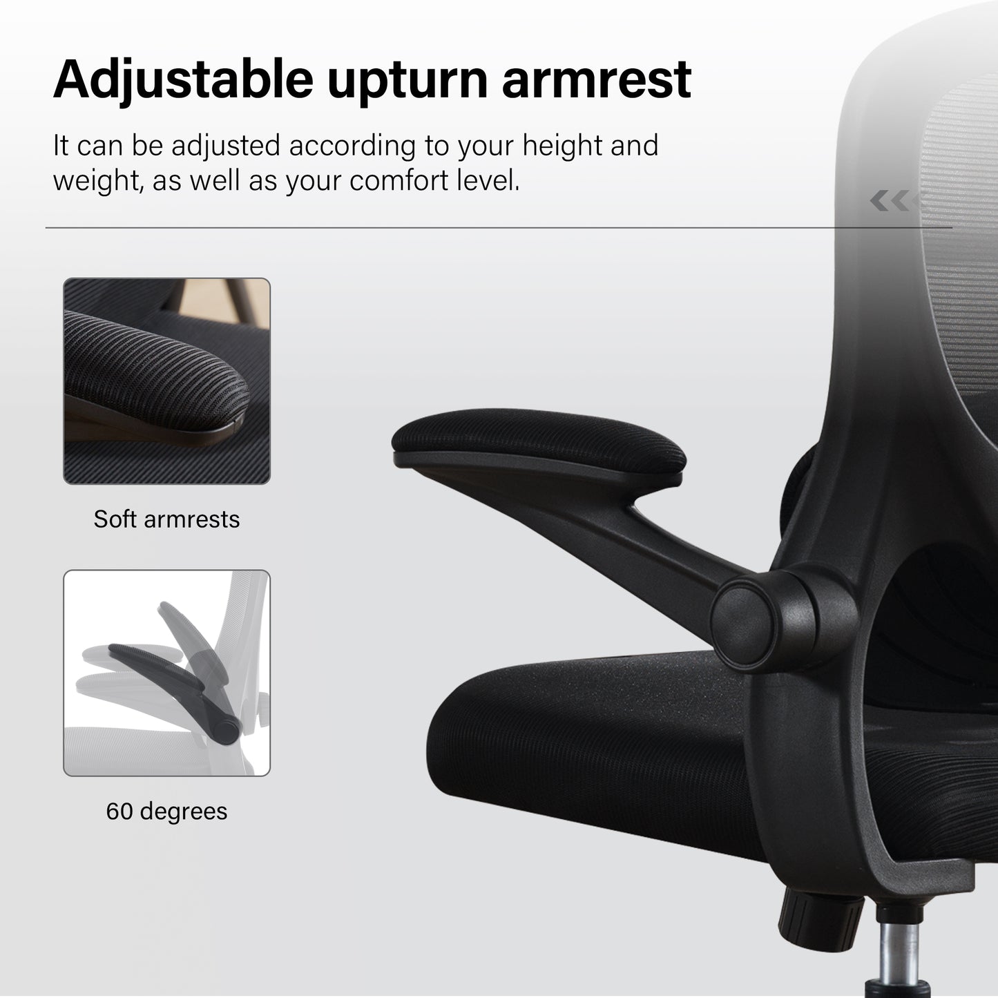 HISKC Ergonomic Office Chair, High Back Adjustable Computer Desk Chair with Lumbar Support, 400lb, Black